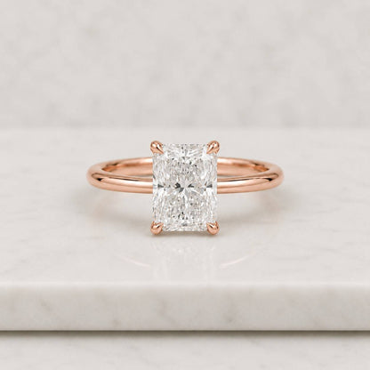 Radiant Cut IGI Certified Lab Grown Diamond Engagement Ring / Classic Solitaire Wedding Rings / Proposal Ring for Girlfriend
