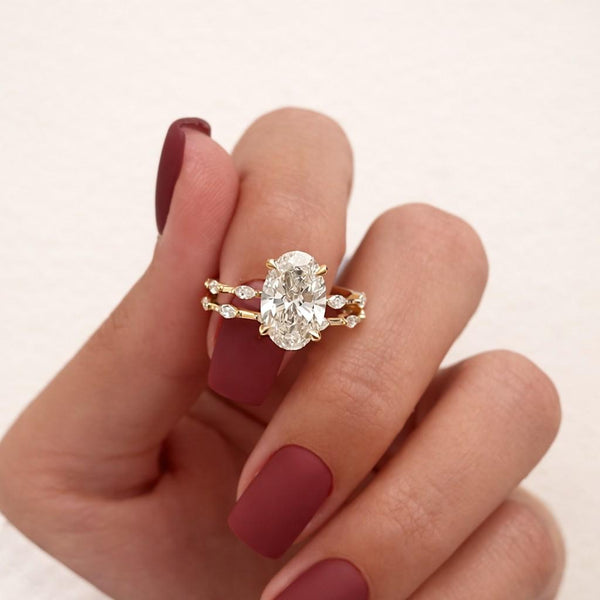3 CT Oval Cut Moissanite Engagement Ring, 14K Gold Oval Solitaire Ring, Classic Wedding Ring, Anniversary Gift for Women, Bridal Jewelry
