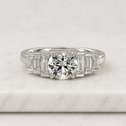 Emerald Cut Emerald Ring, Rose Gold Pave Band, May Birthstone Statement Piece