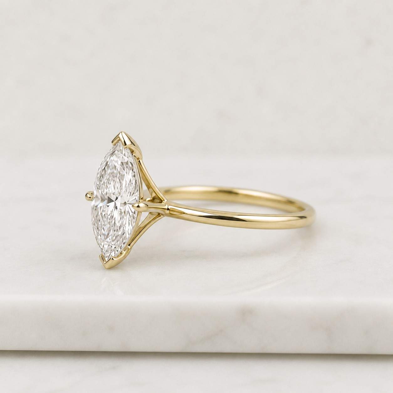 Marquise Engagement Ring for Her Original Lab Grown Diamond Ring Marquise Cut Diamond Wedding Ring Solitaire Anniversary Ring for Wife Gift
