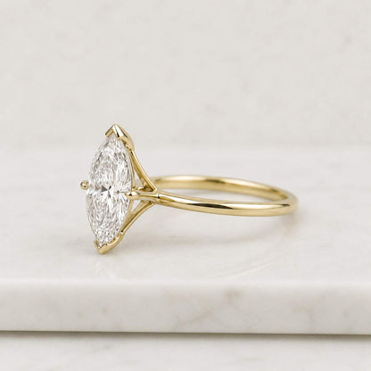 Marquise Engagement Ring for Her Original Lab Grown Diamond Ring Marquise Cut Diamond Wedding Ring Solitaire Anniversary Ring for Wife Gift
