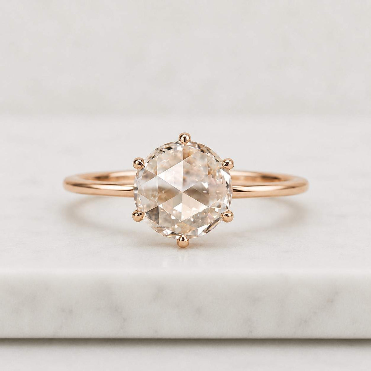 2ct round cut moissanite engagement diamond ring 14k solid rose gold wedding anniversary ring promise ring valentine special day gift women
