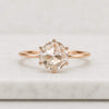 Rose Cut Round Lab Grown Diamond Solitaire Engagement Ring