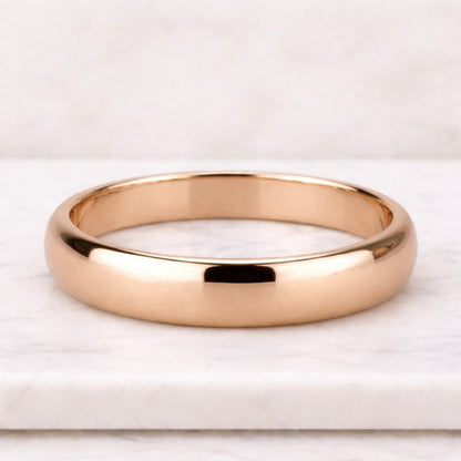 polished finish ring rounded profile gold wedding ring matching band couple ring his ring her ring