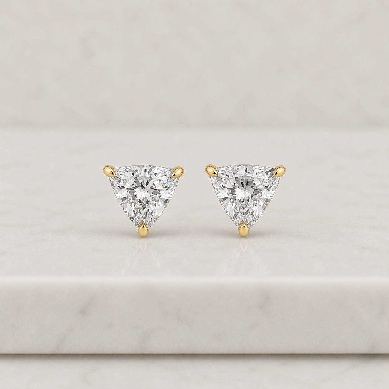 2.00 tcw trillion cut lab diamond stud 14k gold curved trillion diamond solitaire earring anniversary gift for her diamond earring studs
