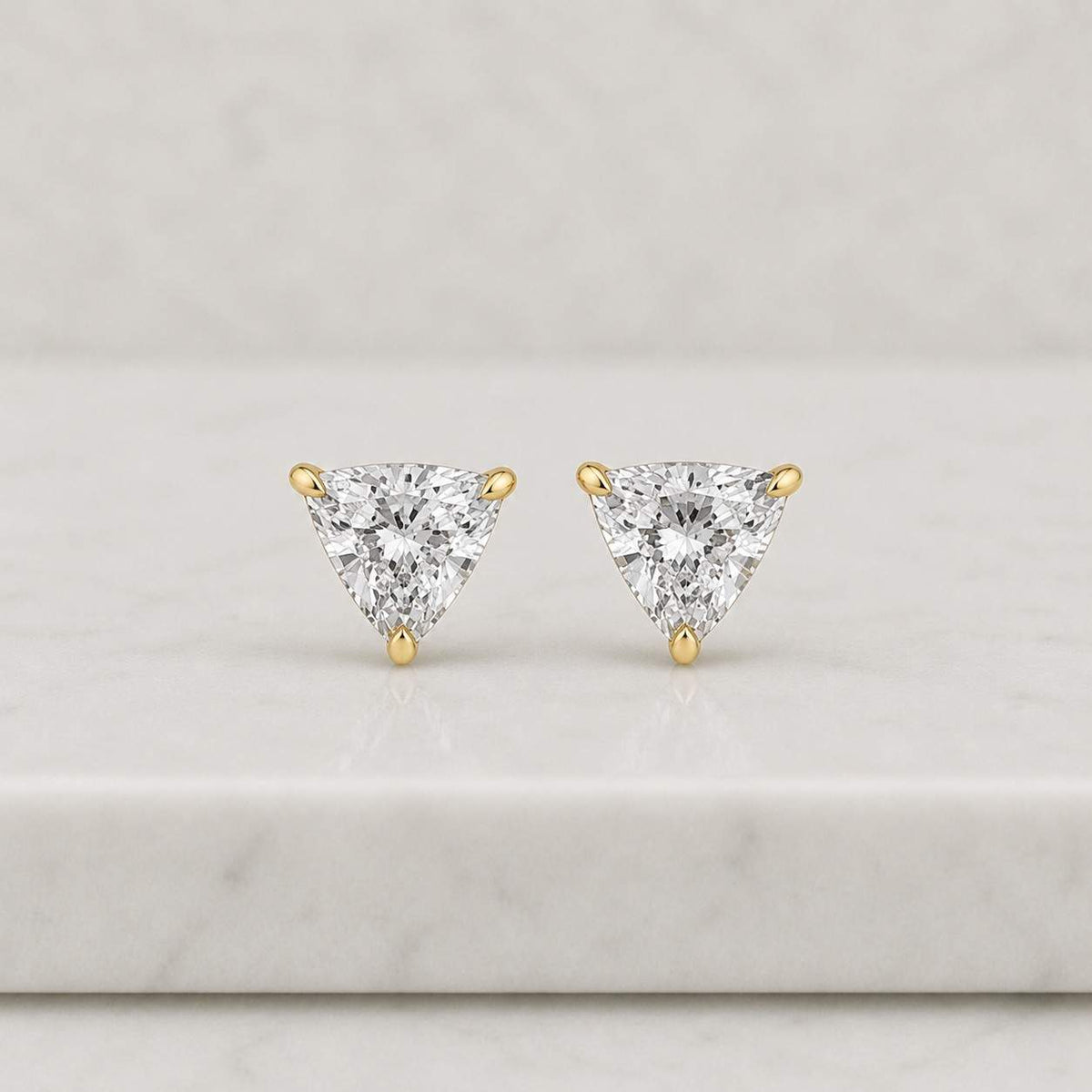 2.00 TCW Trillion Cut Lab Diamond Stud 14K Gold Curved Trillion Diamond Solitaire Earring Anniversary Gift for Her Diamond Earring Studs
