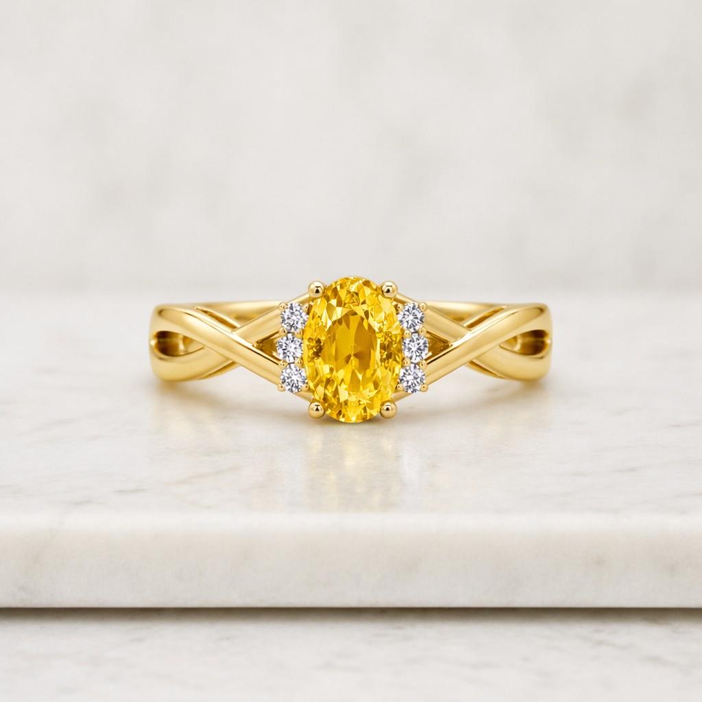 diamond cut yellow sapphire ring, 925 sterling silver statement ring for her, july birthstone, best proposal ring, classic wedding ring
