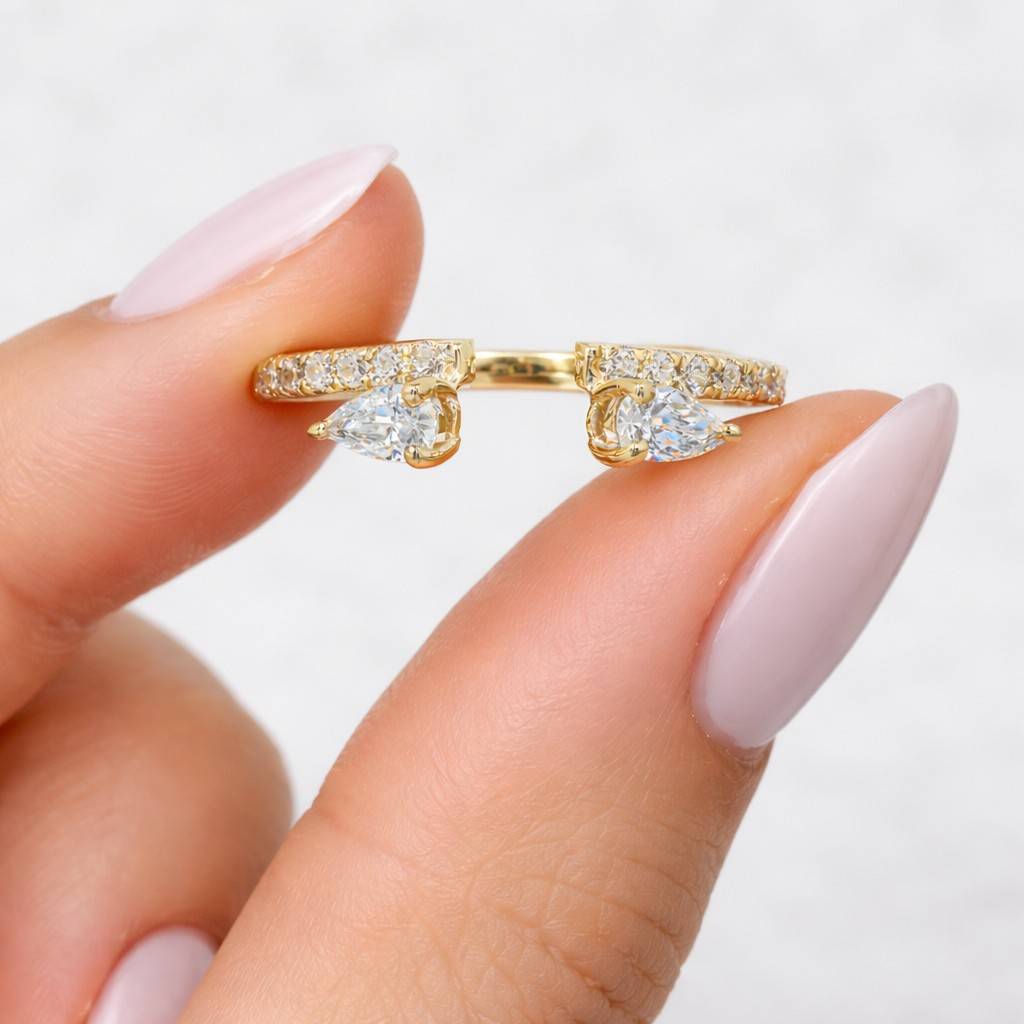 open wedding band vintage perfect matching band two diamond wedding ring open cuff wedding band wrap around ring open stacking wedding band
