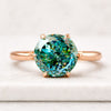 Portuguese Cut Cyan Blue Lab Grown Diamond Solitaire Engagement Ring
