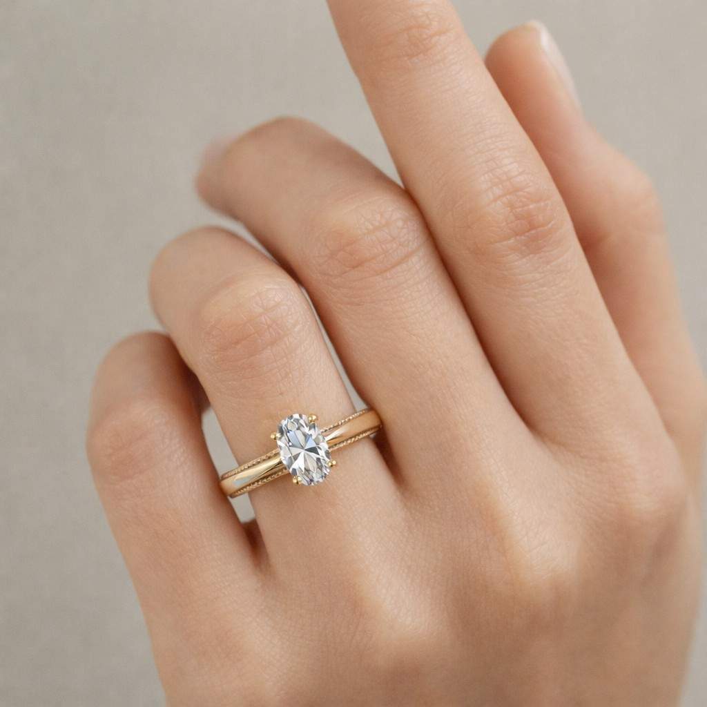 2.5 ct oval diamond engagement ring, vintage gold ring with hand-engraved band, 4-prong setting, antique style diamond ring, bridal ring

