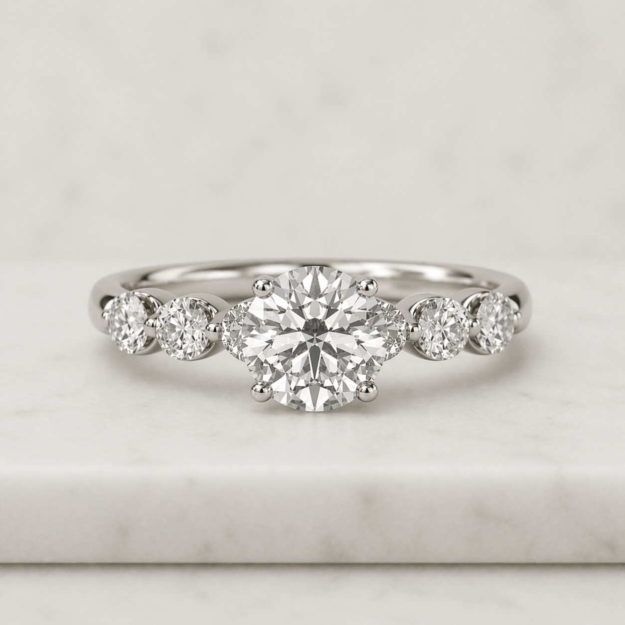 2.00ct Round Brilliant Cut Lab Grown Diamond Engagement Ring, Hidden Halo Solitaire Ring, Dainty Pave Band, 14K Gold Ring, IGI Certified
