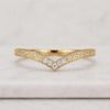 Vintage Filigree Moissanite Wedding Band in Solid Gold – Curved Stacking Ring
