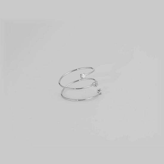 Round Cut Lab Grown Diamond Spiral Band
