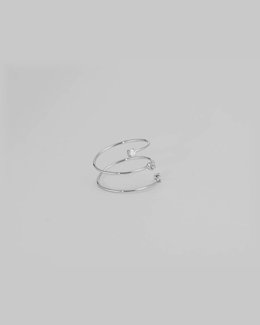 Round Cut Lab Grown Diamond Spiral Band