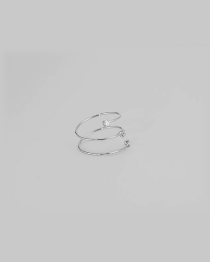 Round Cut Lab Grown Diamond Spiral Band
