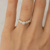 Round Moissanite Diamond Curved Ring Sustainable Wedding Band for Women