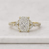 IGI Certified 1 CT Lab Grown Cushion Diamond Ring: 14k Yellow Gold Split Shank
