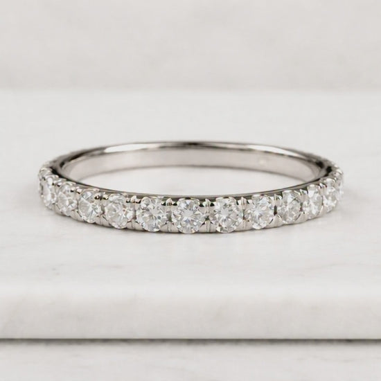 2.0mm Full Eternity Band - 14K/18k Solid White, Yellow , Rose Gold and Platinum | Natural Diamond Eternity Ring Band | Shared Prong Design
