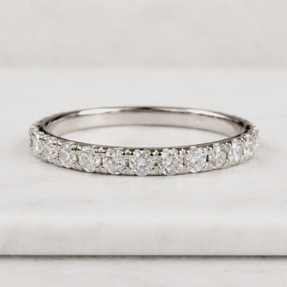 2.0mm Full Eternity Band - 14K/18k Solid White, Yellow , Rose Gold and Platinum | Natural Diamond Eternity Ring Band | Shared Prong Design
