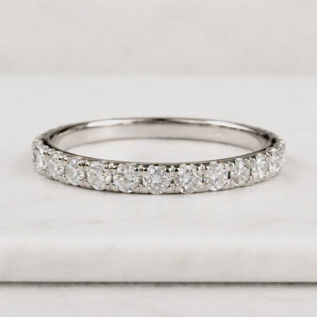 2.0mm Full Eternity Band - 14K/18k Solid White, Yellow , Rose Gold and Platinum | Natural Diamond Eternity Ring Band | Shared Prong Design

