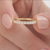 Solid Gold Marquise Stacking Ring Unique Marquise Ring Full Eternity Marquise Wedding Band Real Lab Grown Diamond Wedding Band Stacking Ring
