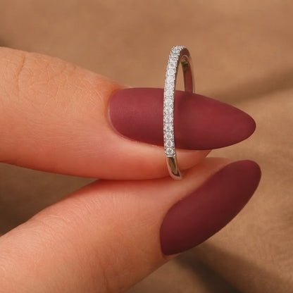 Lab Grown Diamond Wedding Band 10K 14K 18K Solid Gold Half Eternity Ring Stacking Band Anniversary Stacking Ring for Women Certified Diamond
