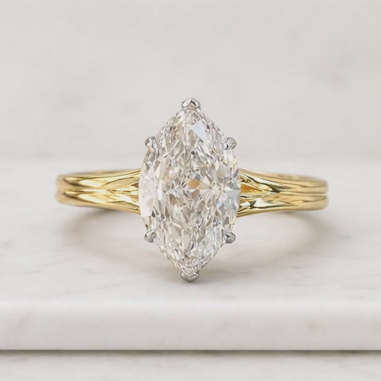 14K Solid Gold Diamond Cross Ring: Minimalist Double Row Band
