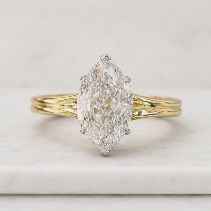 14K Solid Gold Diamond Cross Ring: Minimalist Double Row Band

