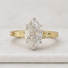 14K Solid Gold Diamond Cross Ring: Minimalist Double Row Band
