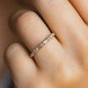 Baguette Lab Grown Diamond Wedding Band Morse Code Promise Ring