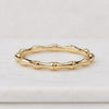 Solid Gold Bamboo Ring, Dainty Nature Band, Minimalist Stacking Ring, Anniversary Gift for Her

