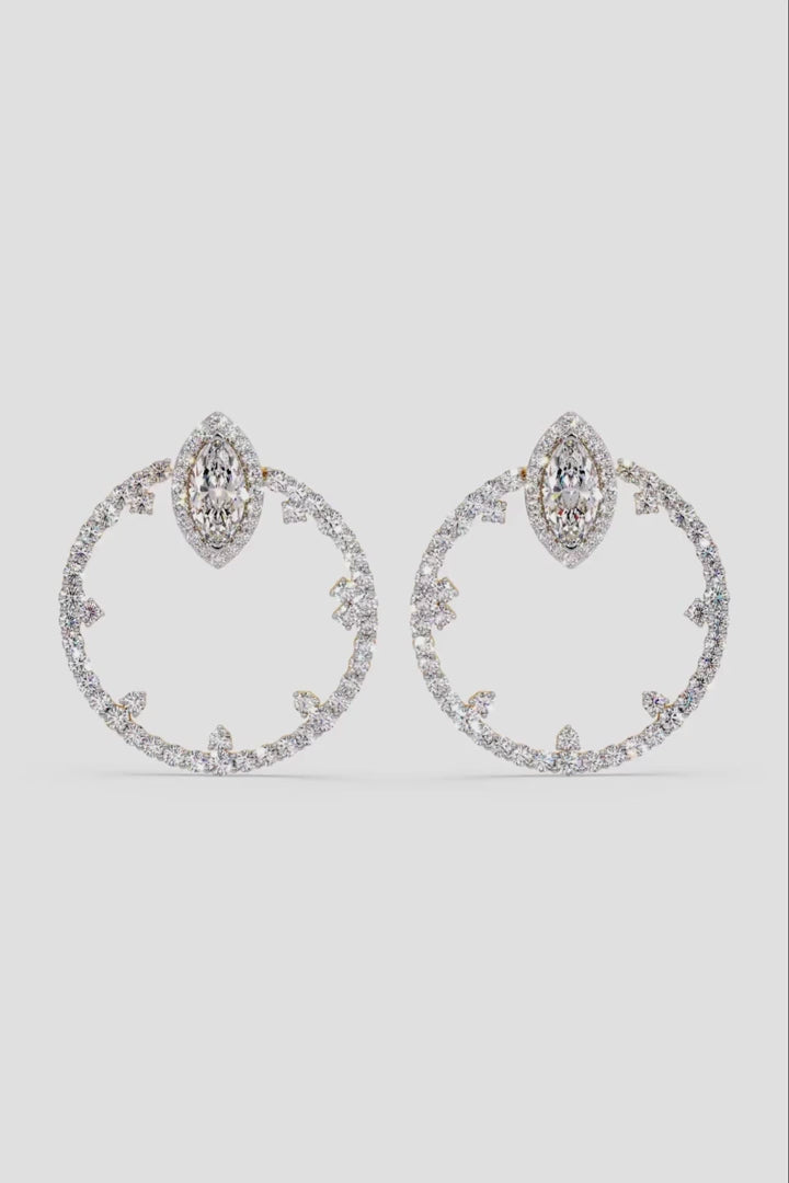 Marquise Circular Lab Created Earrings 