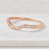 14K Solid Gold V Shape Diamond Band