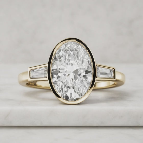 Tapered Baguette Side Stone Diamond Ring