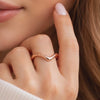 Curved Solid Gold Wedding Band, Minimalist Dainty Stacking Ring, Simple Matching Band
