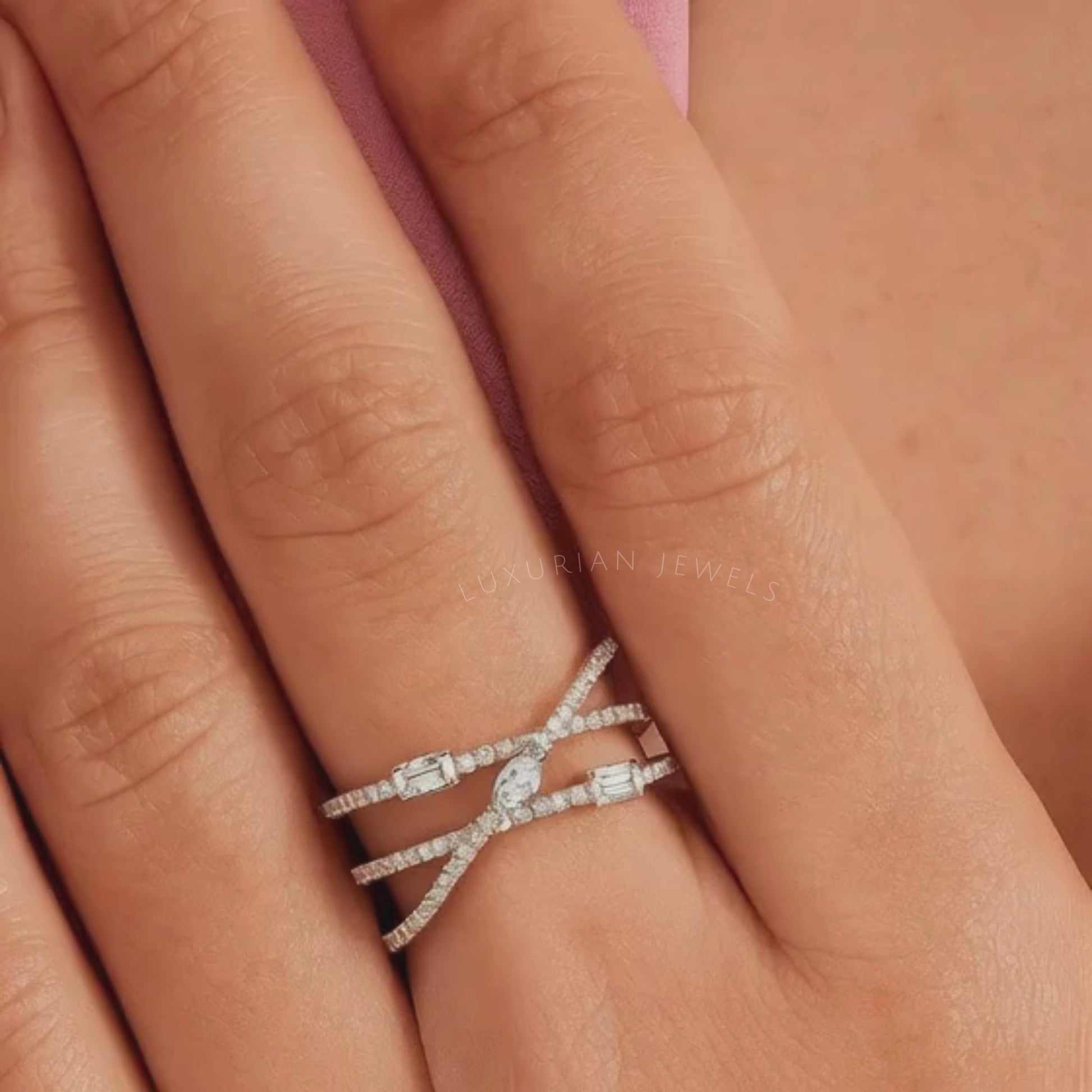 Stacked Moissanite Diamond Ring