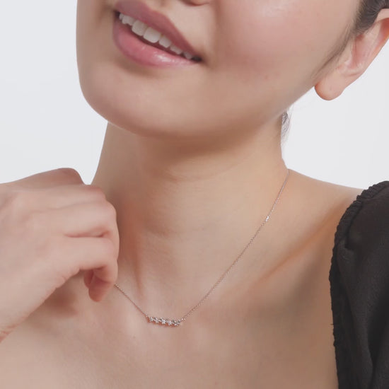 1.40 CT Baguette Cluster Diamond Necklace