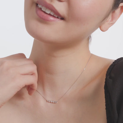 1.40 CT Baguette Cluster Diamond Necklace
