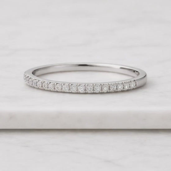 14K Micro Pave Lab Grown Diamond Eternity Band: Stacking Rings for Women
