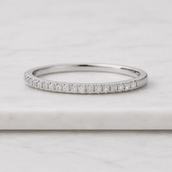 14K Micro Pave Lab Grown Diamond Eternity Band: Stacking Rings for Women
