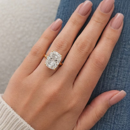 Eco-Friendly Diamond Proposal Ring For Her, Cushion Engagement Ring