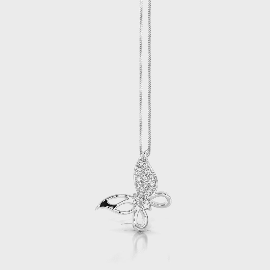 10k Fancy Butterfly Lab Grown Diamond Pendant