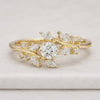Unique Diamond Cluster Bridal Ring