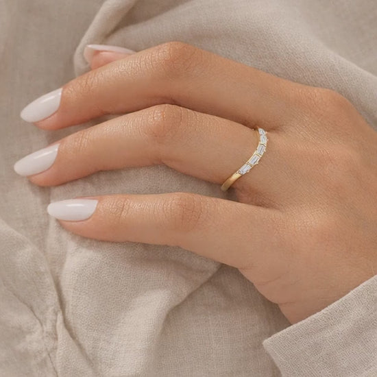Anniversary Band for Women Lab Diamond Curve Band