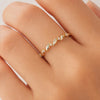 Minimalist Leaf Diamond Band, Nature Inspired Vine Ring, Certified Round Cut Natural Diamond Band, Botanical Stackable Matching Band, 14k Gold
