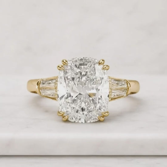 4 Carat Cushion Cut Diamond Ring Cushion Cut Moissanite Engagement Ring Hidden Halo Cushion Cut Engagement Ring Cushion Cut Solitaire Ring
