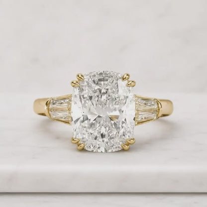 4 Carat Cushion Cut Diamond Ring Cushion Cut Moissanite Engagement Ring Hidden Halo Cushion Cut Engagement Ring Cushion Cut Solitaire Ring
