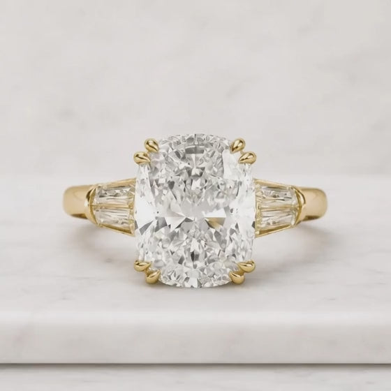 4 Carat Cushion Cut Diamond Ring Cushion Cut Moissanite Engagement Ring Hidden Halo Cushion Cut Engagement Ring Cushion Cut Solitaire Ring
