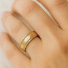 14K Yellow Gold Faceted Wedding Band Comfort Fit Men's and Women Band