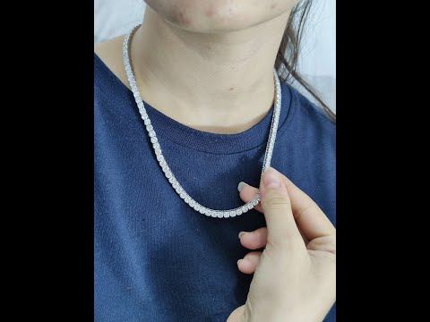 Unisex Tennis Necklace, 0.25 CT each Round Diamond Necklace